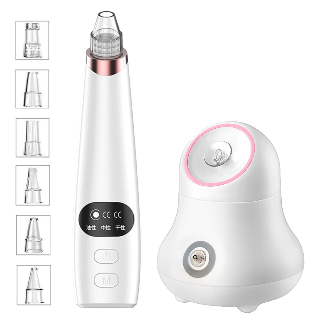 

Electric Blackhead Remover Vacuum Pore Cleaning Machine Black Dot Acne Remove Face Moisturizing Spa Sprayer Facial Steamer