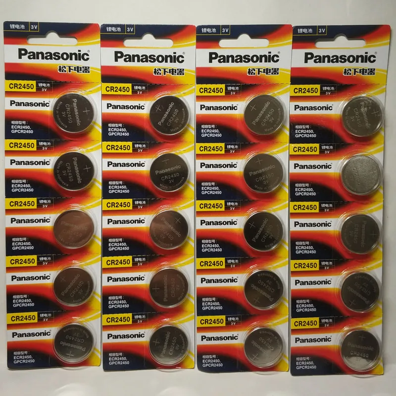 

20шт оригинальный Panasonic CR2450 CR 2450 3V литиевые плоские батареи батарея Миниатюрный элемент питания для часов, часов, слуховых аппаратов