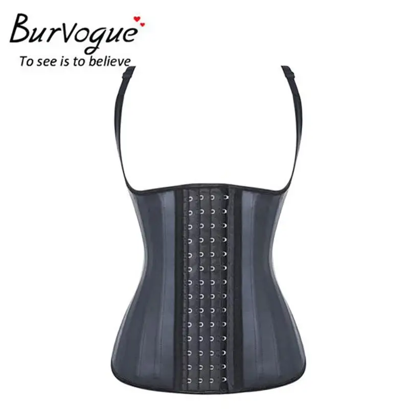 Латексный корсет Burvogue для женщин, 25 стальных костей, корсет для талии, моделирующий ремень для талии, бюстье и корсеты размера плюс