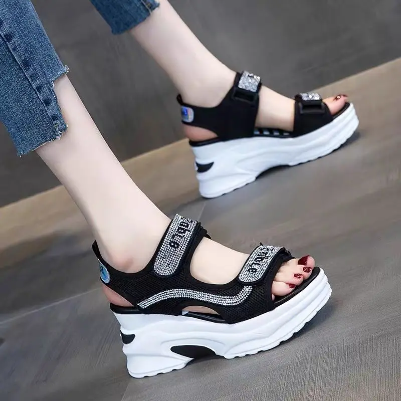 

Summer Online Celebrity Sandals for Women 2021 New Height Increasing Insole Platform Sandals Roman Shoes Women Sandals