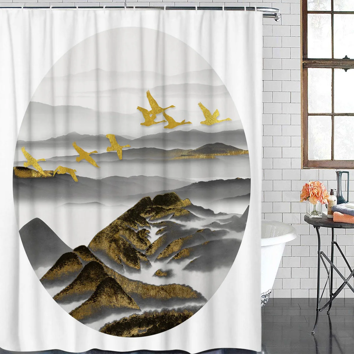 Птица горного пика золотые и черные пики иллюстрация пейзажа эффектная