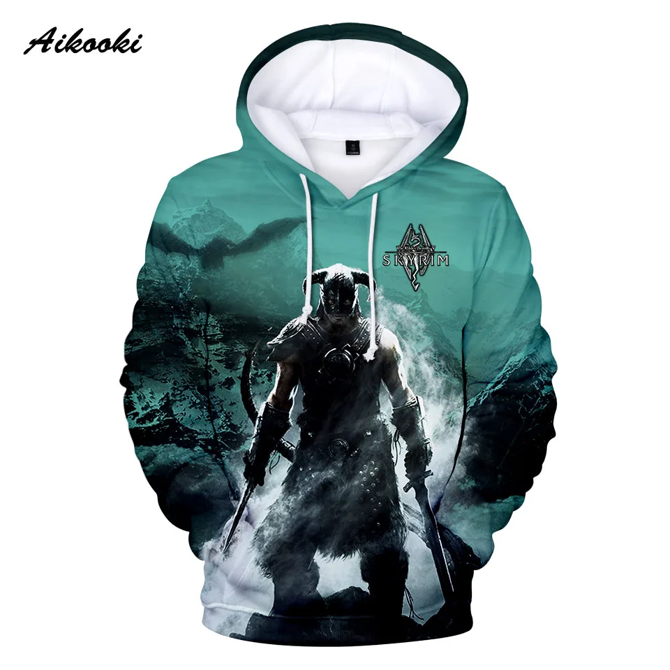 

Aikooki/Новинка, толстовки с капюшоном в 3D стиле The Elder Scrolls V, мужские толстовки с капюшоном с 3D принтом SKYRIM, мужские и женские хлопковые толстовк...