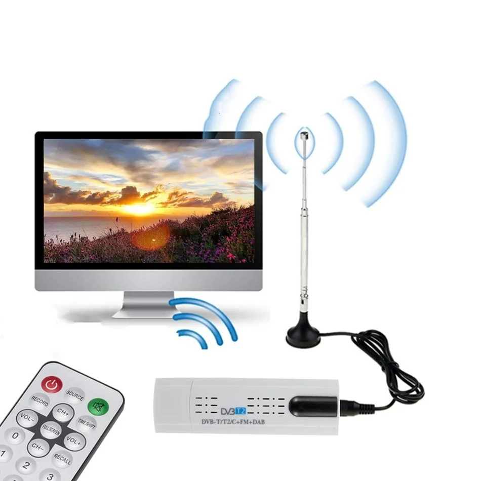 Цифровая антенна USB 2 0 HD TV Remote тюнер рекордер и приемник для DVB-T2/DVB-T/DVB-C/FM/DAB