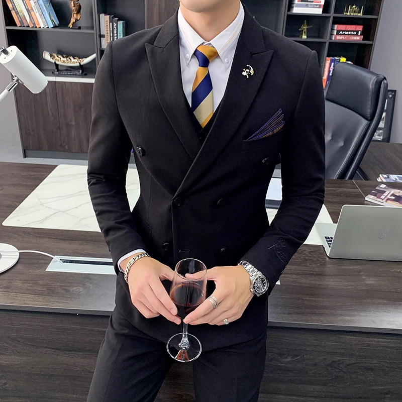 Азиатский sizeNew Новое поступление 2019 новый модный мужской костюм из трех