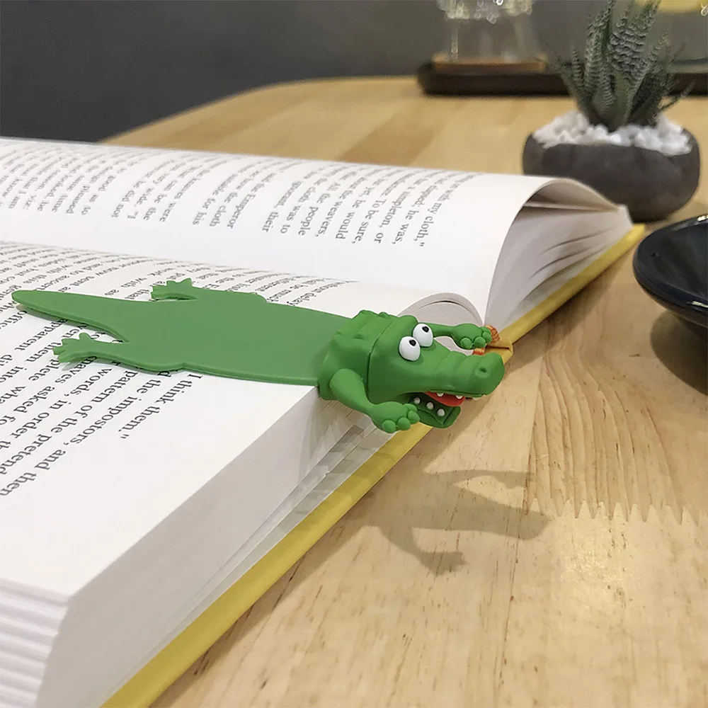 1 шт. креативная 3D стерео ПВХ Закладка мультяшная Акула крокодил дизайн зажим для