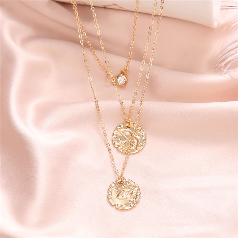 Женское многослойное ожерелье в стиле бохо чокер со звездой Луной и глазами