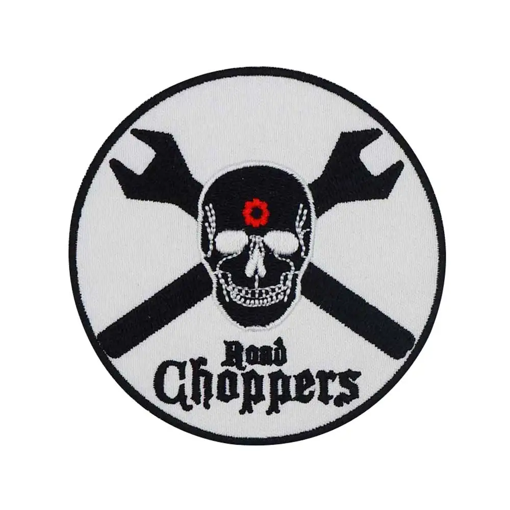 Дорожно Чопперы череп вышитая аппликация этикетка для шитья панк байкерское