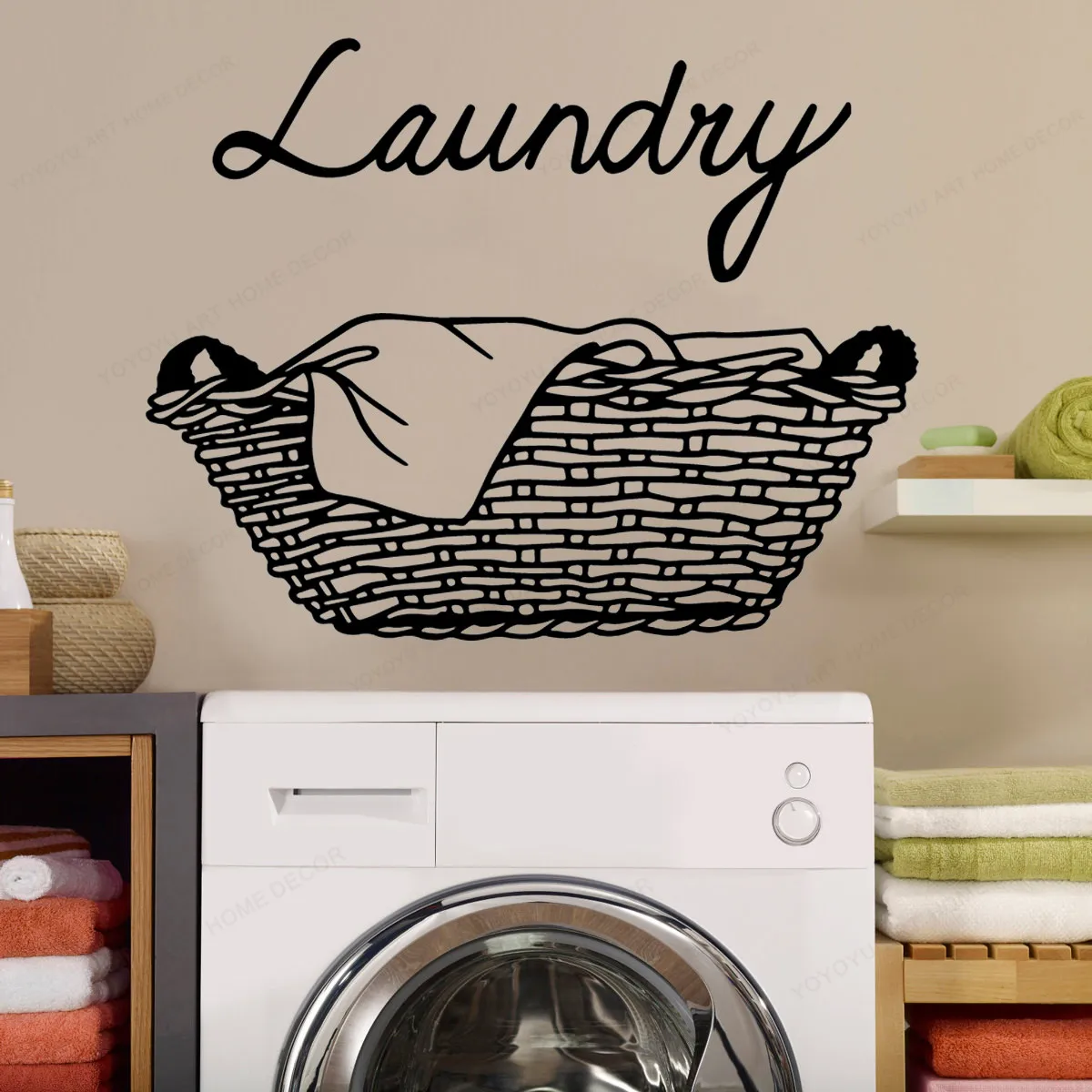

Creative Laundry Wall Sticker vinyl Removable Wallpaper For Laundry Home Decoration laundry room wall decor JH269