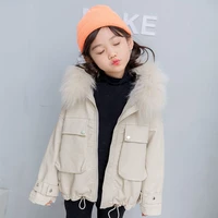 new 2021 winter thicken jacket girl kids windbreaker coats fashion children hooded trench coat for toddler warm outerwear d162