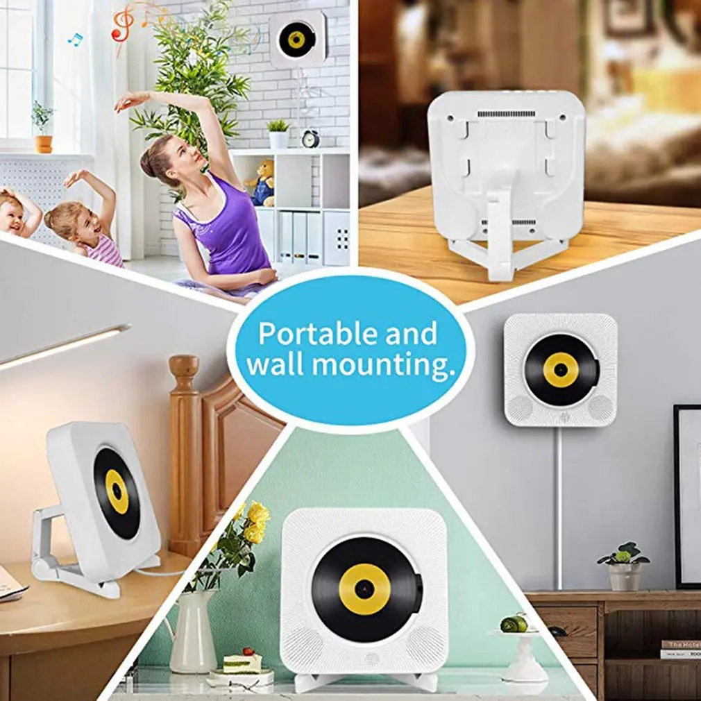 Wall Mounted CD Player Wireless Portable Home Audio Boombox with Remote Control FM Radio MP3 USB Baby Prenatal Education | Электроника