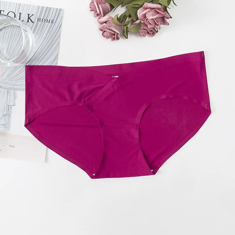 

Women's underwear, ice silk, no trace, low waist, comfortable, breathable, belly lift, U-shaped belly protection women's triangl