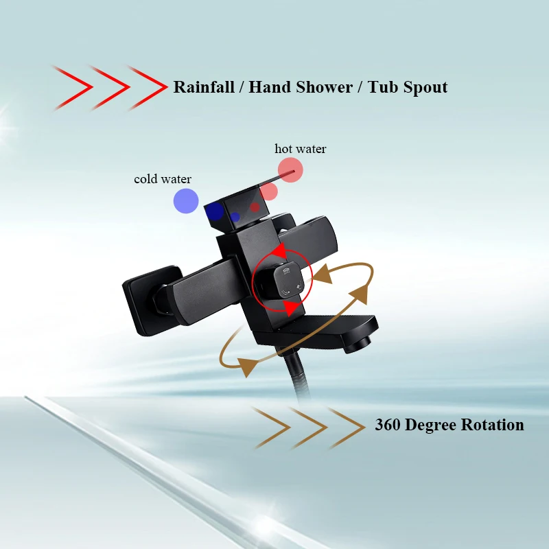 Набор смесителей для душа водопад 8 дюймов настенная душевая система наборы