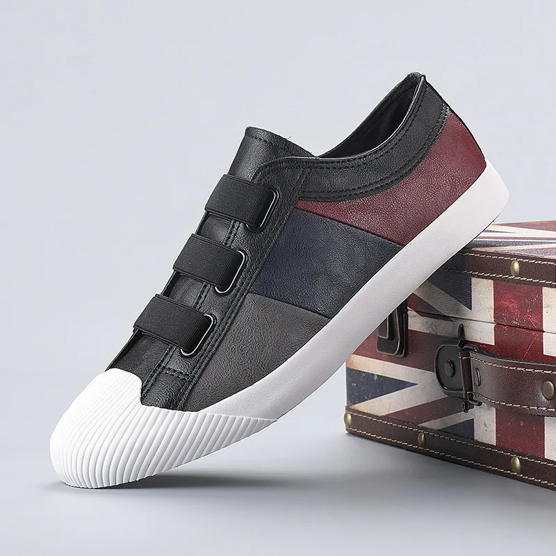 

Men's PU Leather Business Casual Shoes for Man Outdoor Breathable Sneakers Male Fashion Loafers Walking Footwear Tenis Feminino