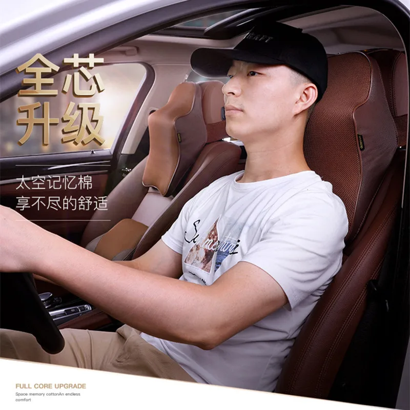 Автомобильная 3D подушка из пены с эффектом памяти для шеи искусственной кожи
