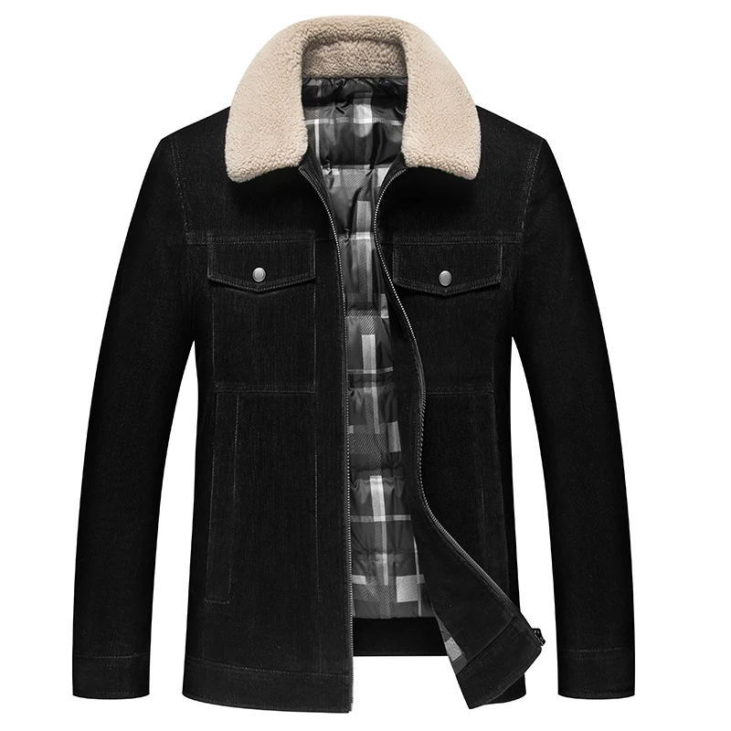 

Men's Jacktes 2021 High-quality Frosted Fleece Fashion Short Down Jacket Men Winter Warm Fur Collar Duck Down Coats Jackets Men