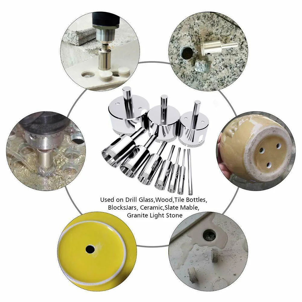 

Granite Drill Bits Nickel Plated Steel 28Pcs Diamond Cutter Tile Glass
