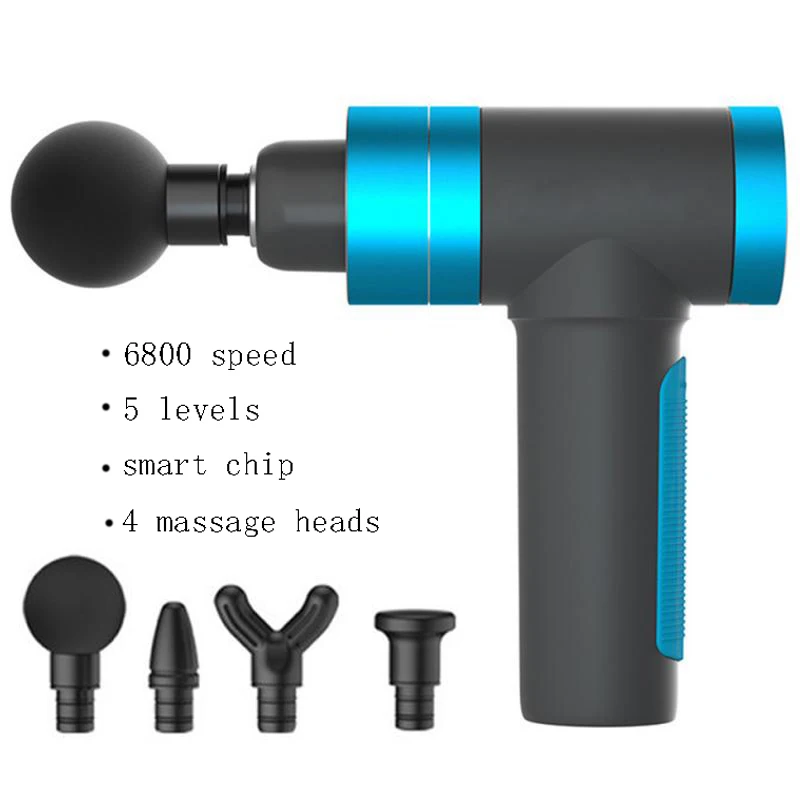 Прямая поставка USB массажный пистолет сенсорный Экран Кнопка 5 передач мышцы