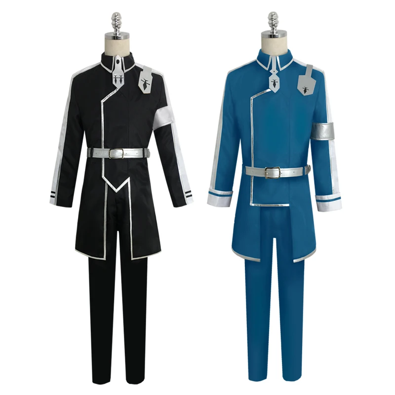 

Anime Sword Art Online Alicization Eugeo Cosplay Costume Blue Battle Suit SAO Uniform Men Halloween Full Set Long Overcoat