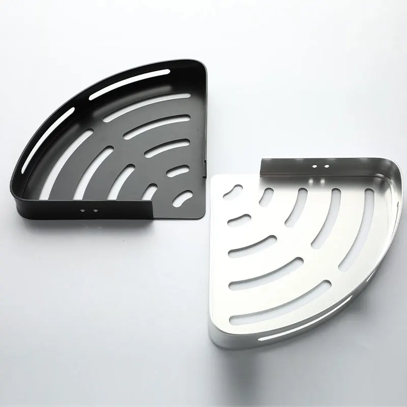 Полка-органайзер для ванной комнаты стойка хранения душа черные угловые полки