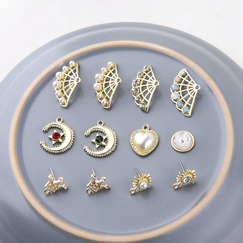 6 шт. новый дизайн циркон Звезда Луна жемчужная подвеска любовь корона стразы
