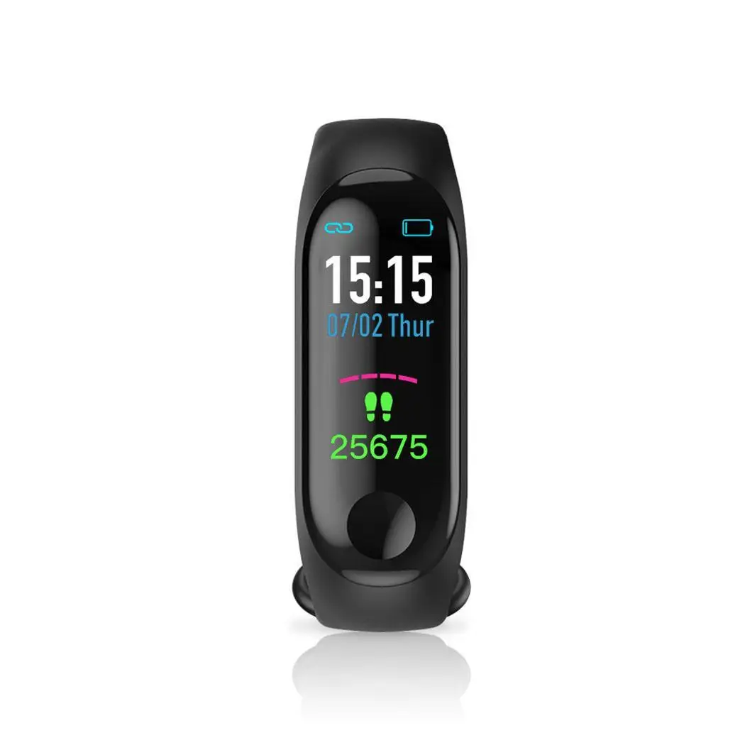 M3 смарт-браслет Фитнес трекер Браслет Водонепроницаемый bluetooth smartwatch светодиодный сообщение монитор сердечного ритма Смарт-браслет - Цвет: M3-Black
