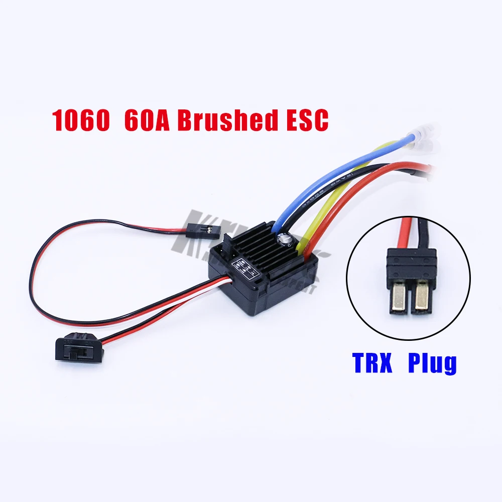 WP-1060-RTR водонепроницаемый 2 S-3 S 60A матовый ESC для 1/10 Tamiya Traxxas Redcat HSP HPI RC автомобиль - Цвет: 1060-TRAXXAS plugs