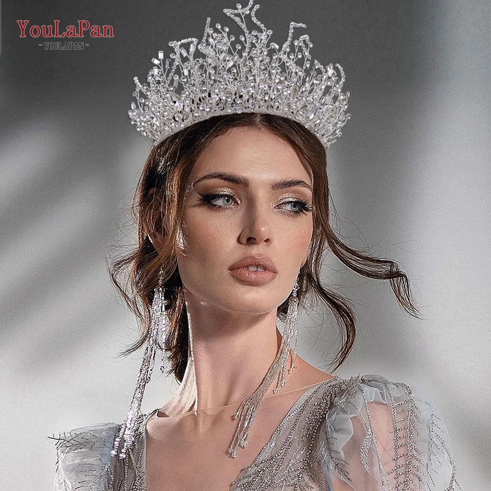 

Оптовая продажа, Корона YouLaPan HP369 для свадьбы, свадебный головной убор с кристаллами, свадебные аксессуары для волос, Тиара для невесты, роско...