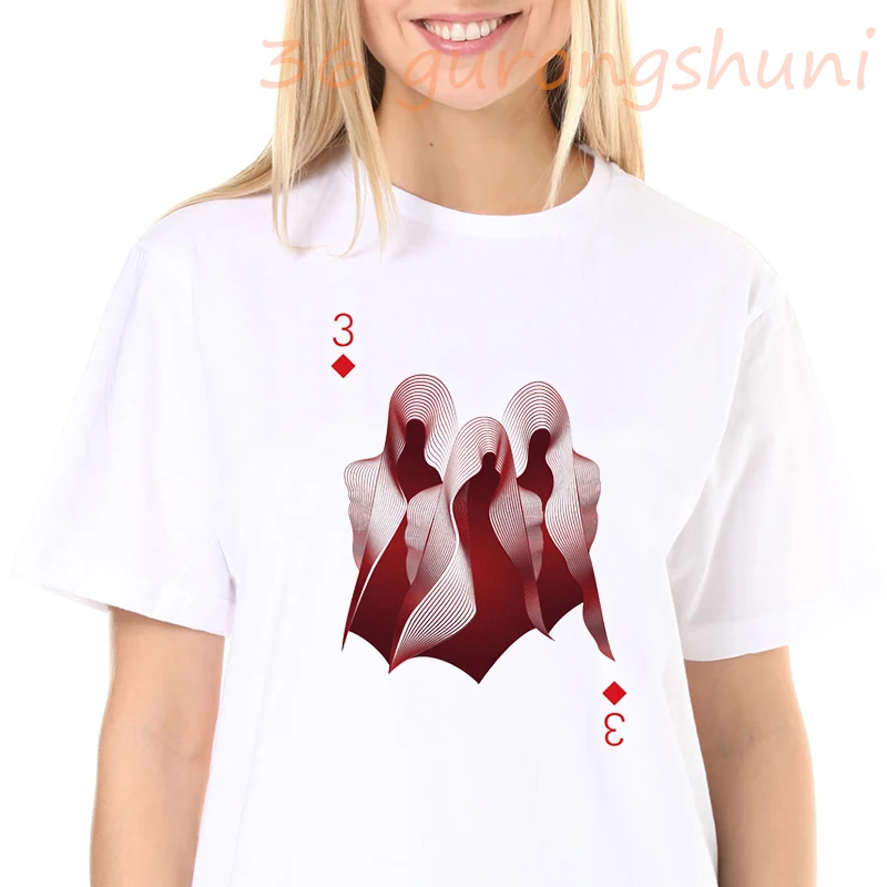 Футболка с принтом Гарри Стайл игральная карта бриллиантовый номер 3 топы