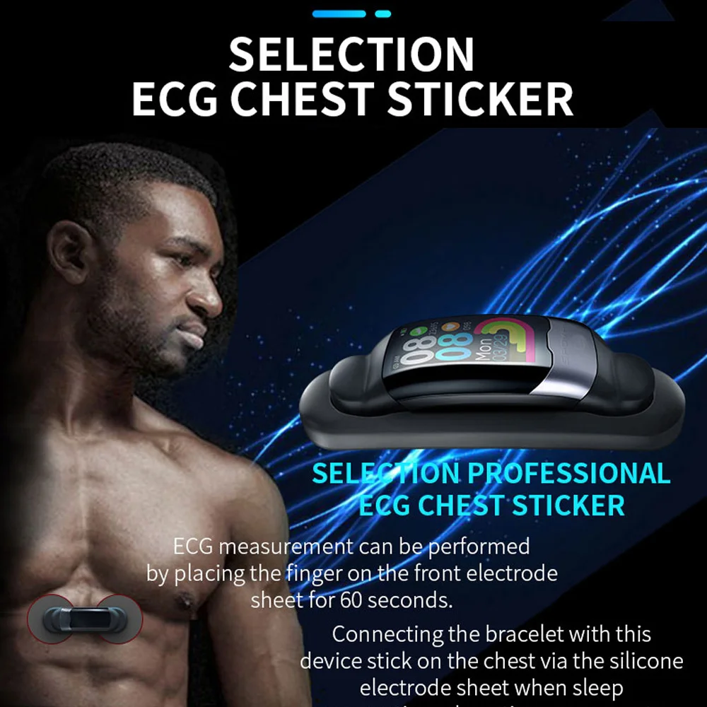 

H02 ECG PPG Smart Bracelet ECG PPG Smart Bracelet Heart Rate Blood Pressure Monitor Watch Waterproof Sports