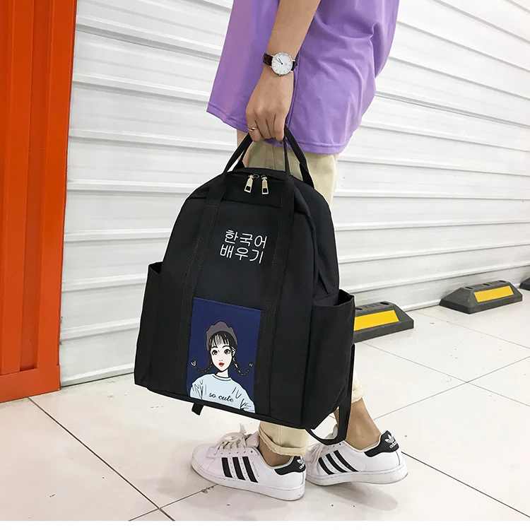 Модный женский рюкзак, 3 шт., новинка, нейлоновый рюкзак, Mochilas, женский рюкзак с милым рисунком, школьный рюкзак для девочек-подростков