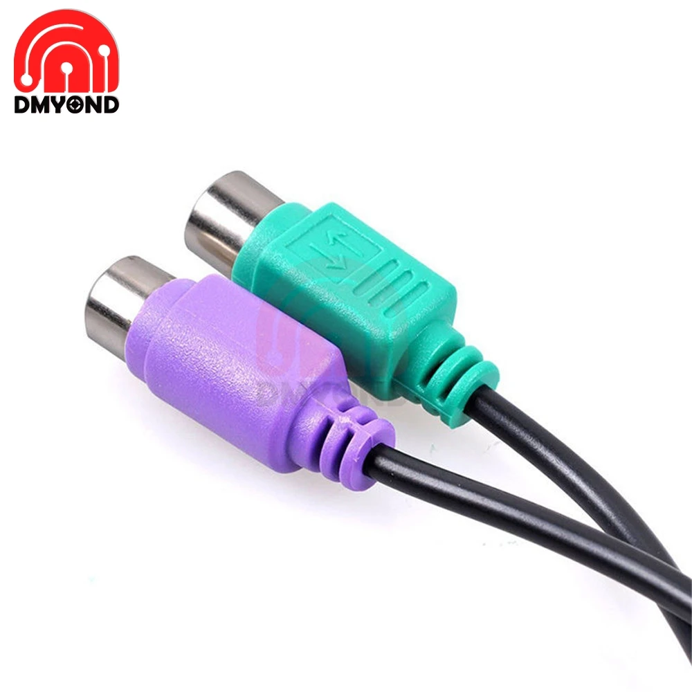 Кабель переходник PS/2 PS2 с двумя разъемами мама на USB папа для клавиатуры и