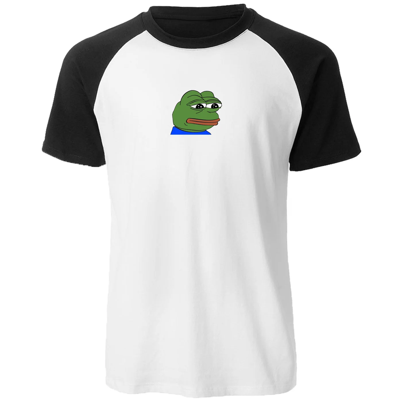 

Men Raglan T-shirts Sad Kikker Print T-shirts M Hip Hop Funny Tops Hi Qlity Summer Cats T-shirt Cool streetwr Te