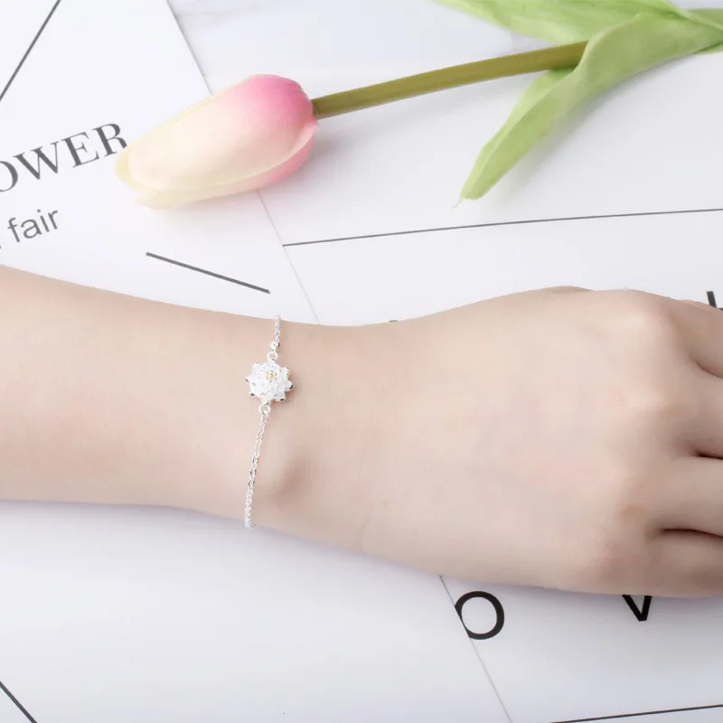 TSHOU93 Модный ручной цветок браслет с цветком лотоса серьги набор | Украшения и