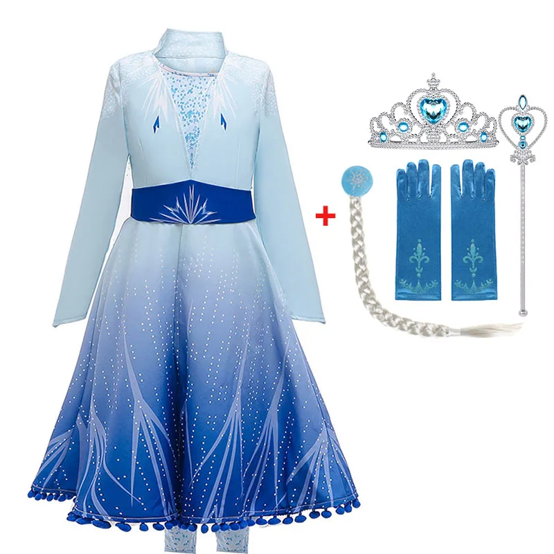 

2020 2 Elsa Dress Girls Princess Dress Easter Kids Dresses For Girls Costume Anna Carnival Cosplay Party Gown Children Clothing