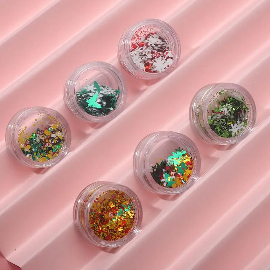 6 шт Блестки для нейл Арта (искусство украшения ногтей) звезда снежинка ногтей