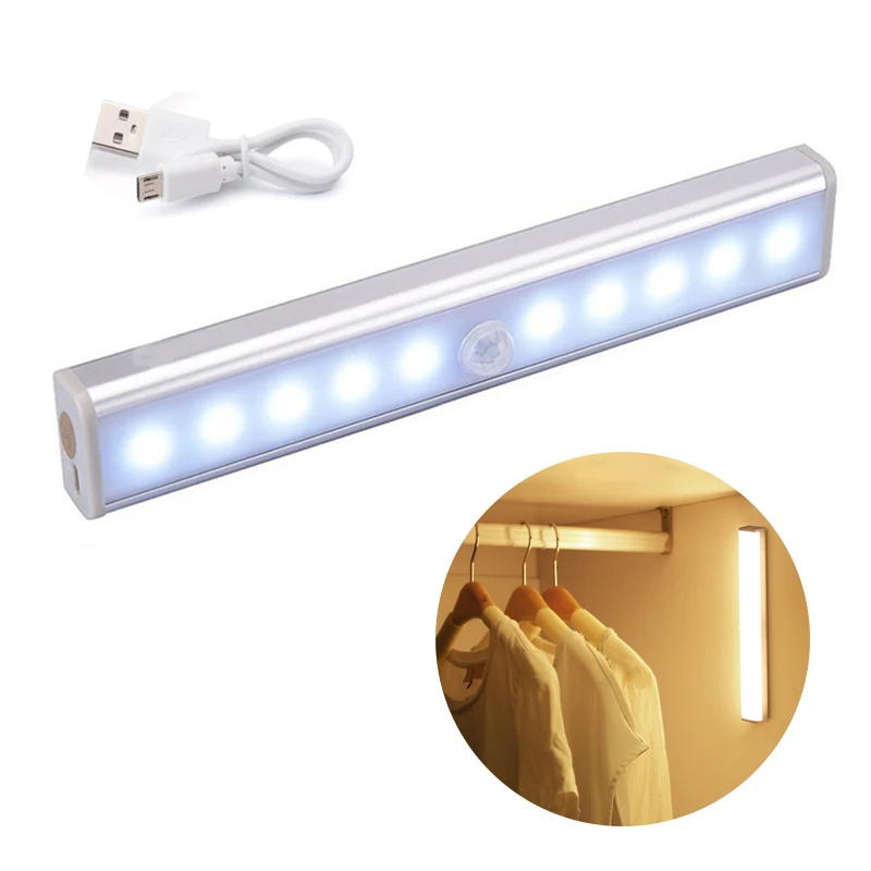 

PIR Motion Sensor Night Light Portable Wireless Cabinet 6/20/30/60 Led Lamp USB Recharge Kitchen Closet Cupboard Stairs Corridor