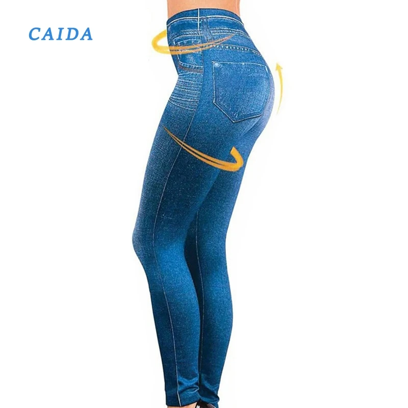 

CAIDA S-3XL High Waist Women Jegging Jeans Genie Slim Fashion Jeggings Leggings Woman Fitness Pants 2021 New Dropshipping