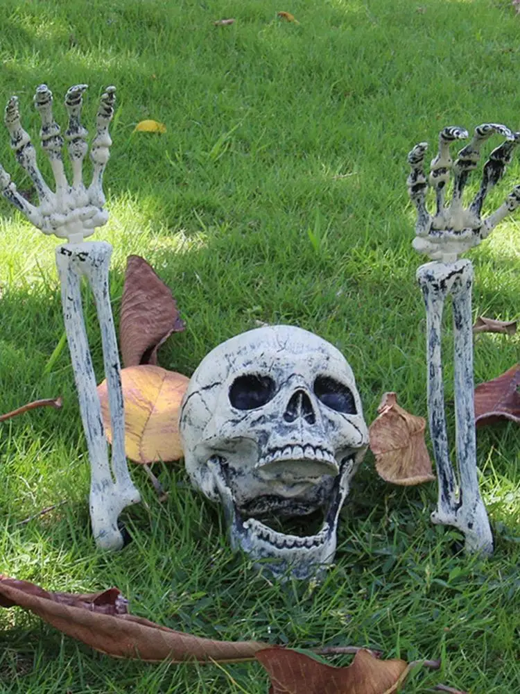 

Новые товары для Хэллоуина, украшение для сада, реалистичный скелет, ворс, сад, кладбище, двор, лужайка, ворс, скелет