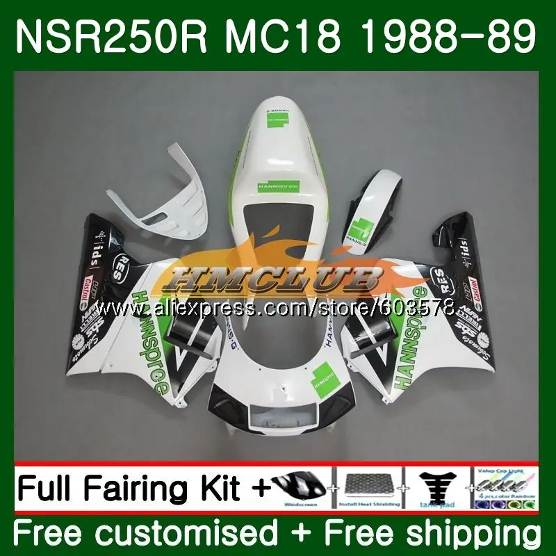 

Kit For HONDA NSR 250 R MC18 PGM2 NSR 250R NS250 NSR250R 1988 1989 100CL.AA MC16 NSR250 R RR NSR250RR 88 89 Fairing HANNSpree