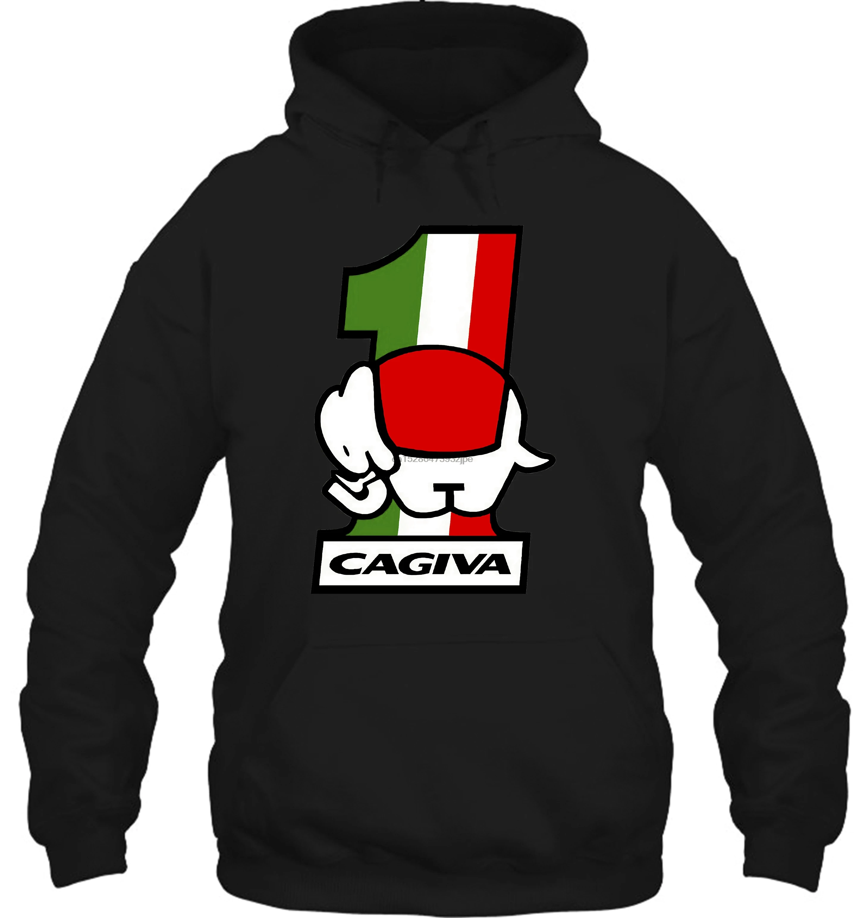 Классические мужские толстовки Cagiva в белом цвете с логотипом Maglietta Bianca Con Di Moto Per