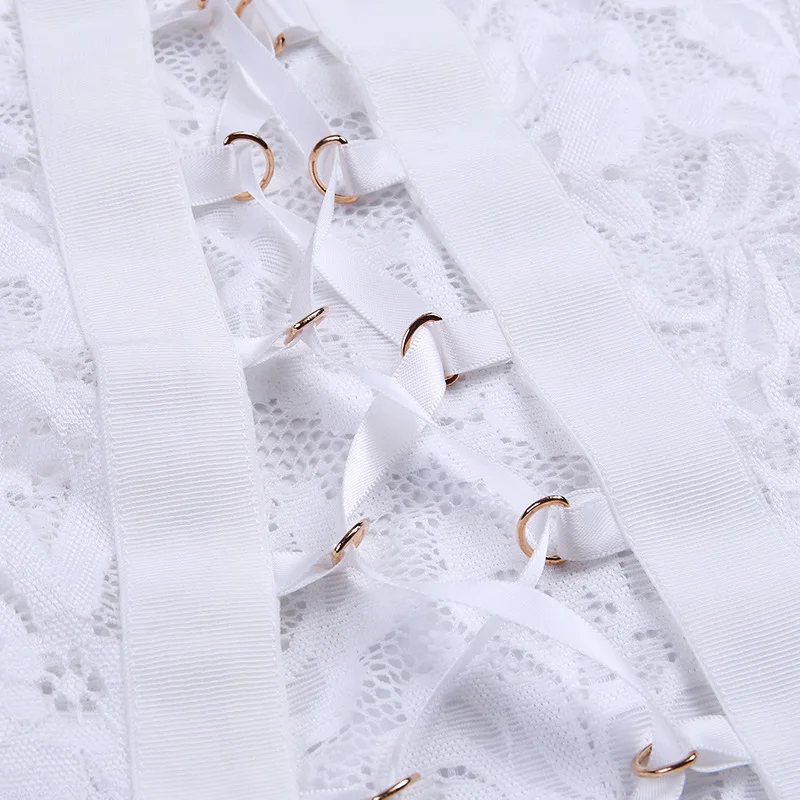 

Turtleneck Sexy Lace Bodysuit Women Lace Up Backless Hollow Out Bodycon Sleeveless Skinny Party Club Beach Vacation Jumpsuit