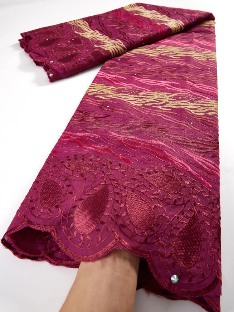 

Красное кружево, африканская вышивка, кружевная ткань 2021, Высококачественная швейцарская вуаль, кружево в Швейцарии, Дубай, стиль 2,5 ярдов, ш...