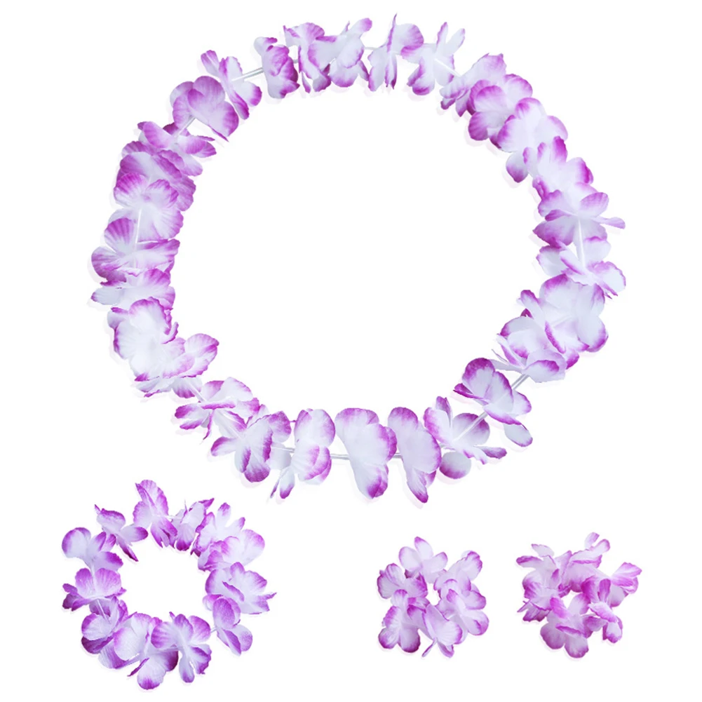 4 шт. гавайское ожерелье повязка на голову браслеты гирлянда праздник украшение