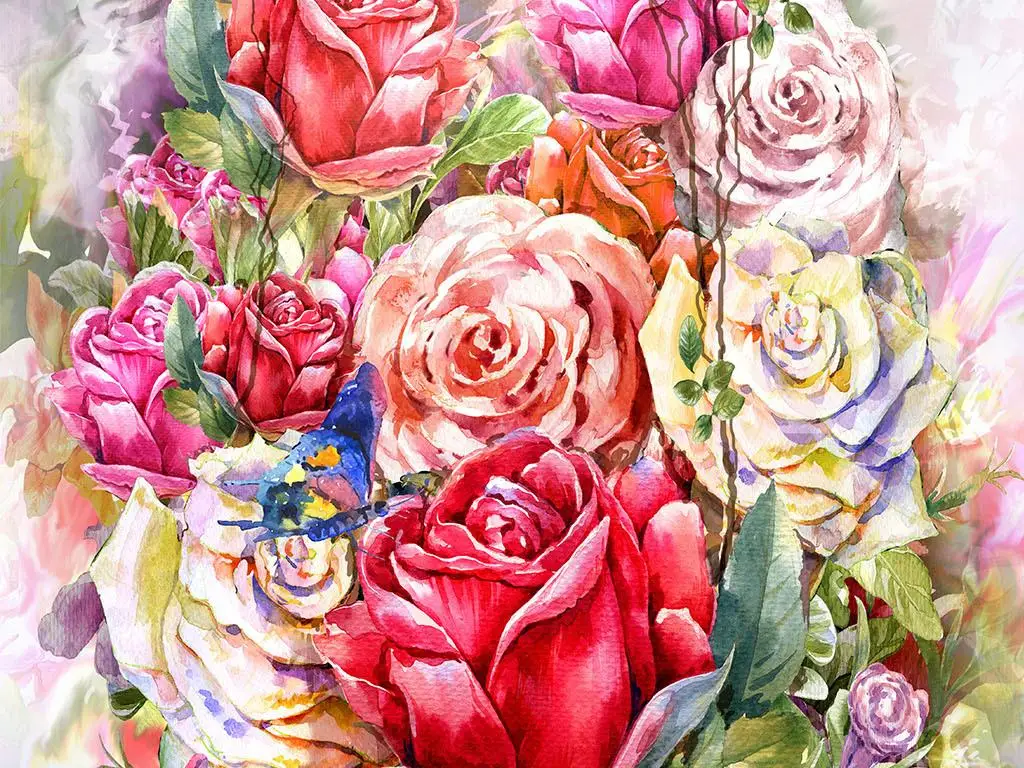 

Diamond Painting Landscape Flower 5d Diy Mosaic Full Square Round Drill Diamant Of Rhinestone Daimond Embroidery Pictures