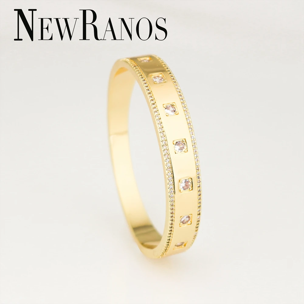 Женский Браслет-манжета Newranos браслет золотого цвета с кристаллами и кубическим