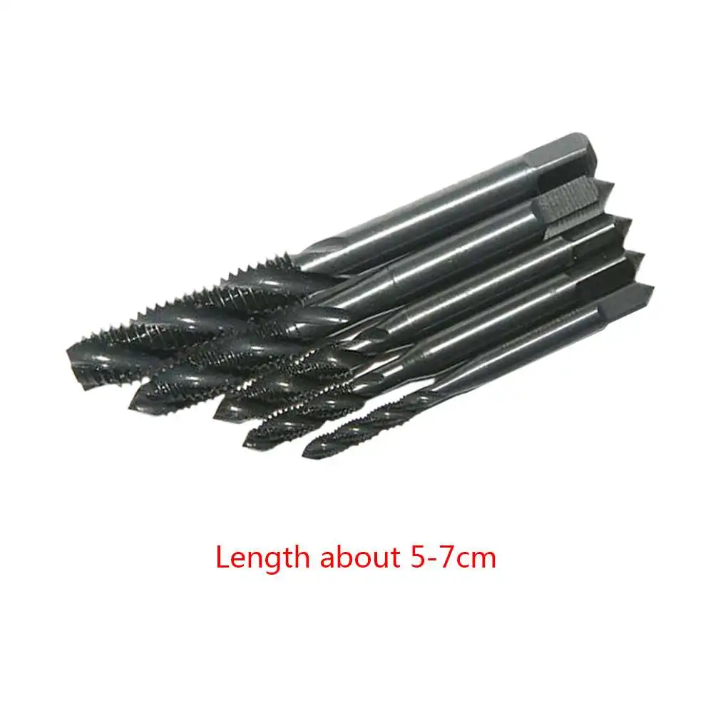 

5PCS Spiral Flute Nitrided Tap Combination High Speed Steel 6542 Machine Tap Tapping Bit Right Hand Screw Thread