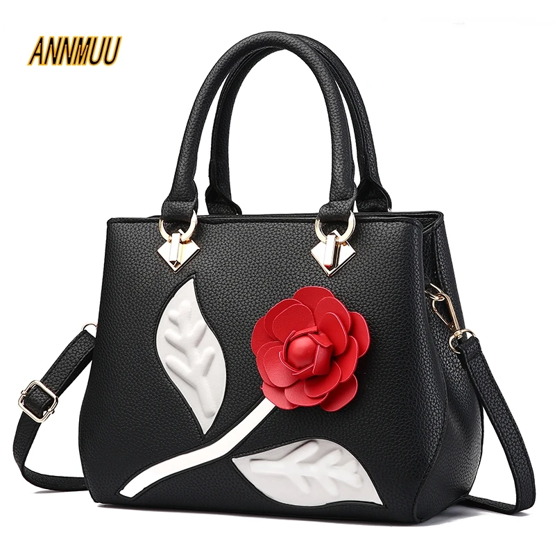 

100% Genuine Leather Women Handbags 2023 New Female Sweet Lady Stereotypes Fashion Handbags Slung Shoulder Bag Flower Bag