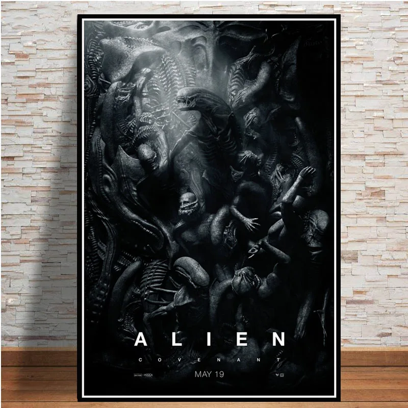 

Retro ALIEN COVENANT Horror Movie Film Classic Oil Painting Poster Prints Canvas Art Wall Pictures For Living Room Home Decor