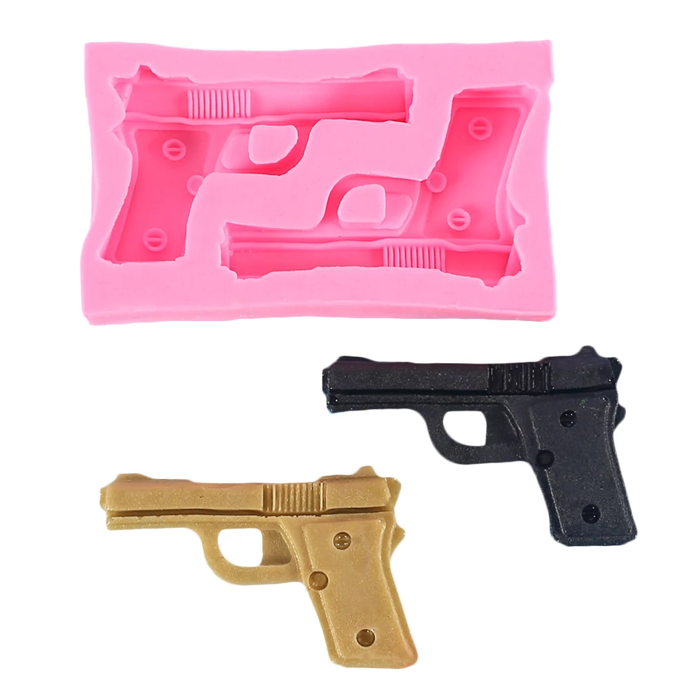 

Pistol Silicone Resin Mold DIY 2 Cavity Gun Model Crafts Jewelry Casting Tools