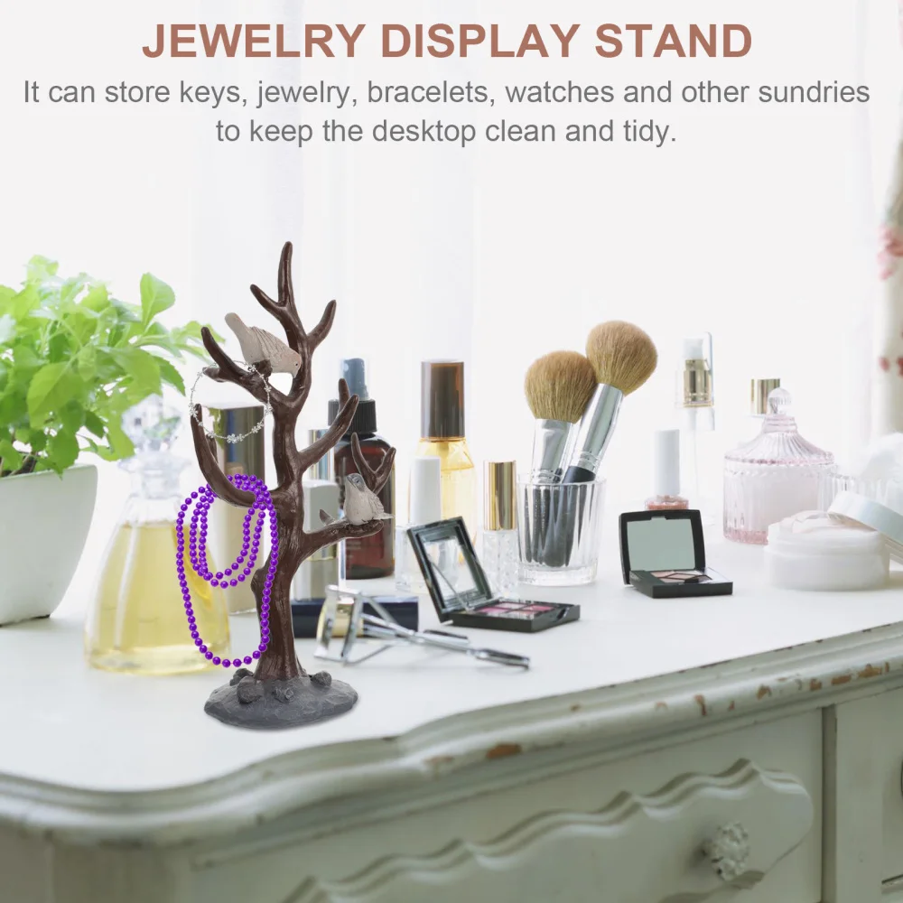 

1Pc Jewelry Display Stand Desktop Jewelry Organizer for Key Necklace (Coffee)